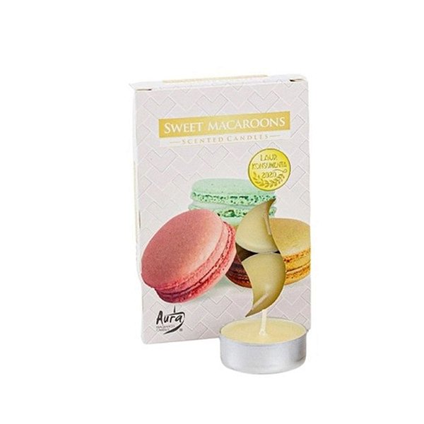 Vela Sweet Macaroons Aromática Rechaud C/6