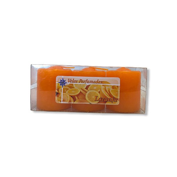 Vela Perfumada 1 Dia Laranja c/ 3