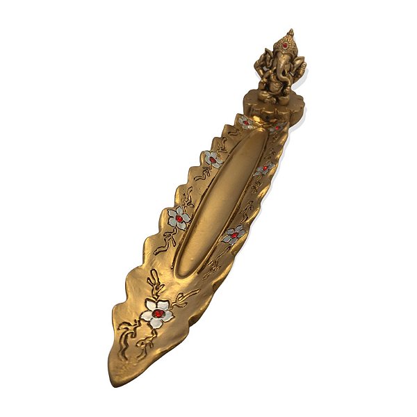 Incensário Ganesha Régua Dourado