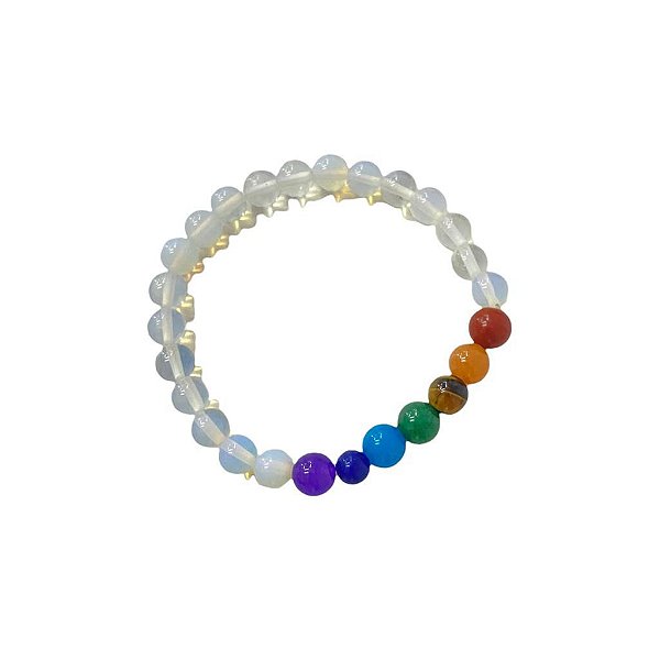 pulseira bolinha opalina+chakras