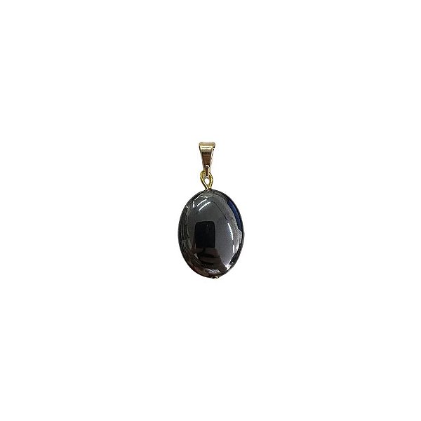Pingente Hematita Oval Dourado