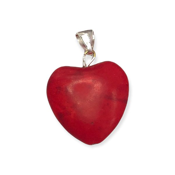 Pingente coração coral prata