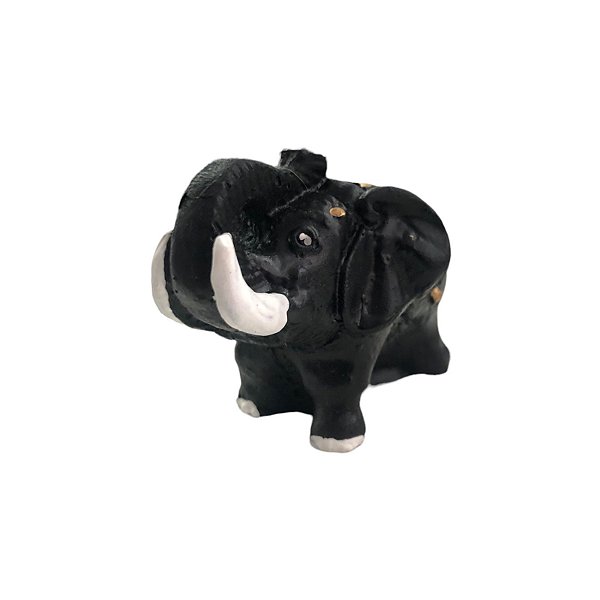 Elefante em Resina Preto
