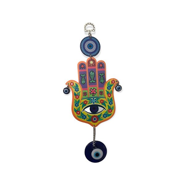 Pendente Mão de Hamsa com Olho Grego