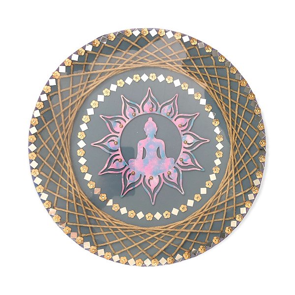 Mandala de Madeira Buda Sidarta G
