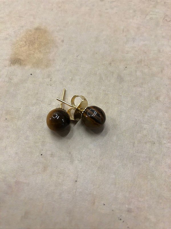 Brinco Bolinha Olho de Tigre