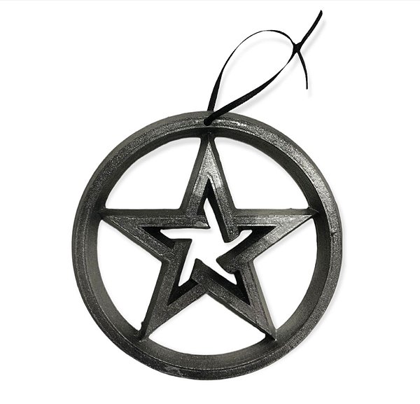 Pentagrama Vazado G - Prata