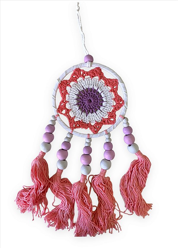 Mandala de Crochê Rosa
