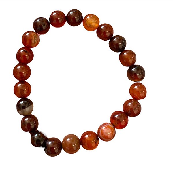 Pulseira Bolinha Ágata de Fogo