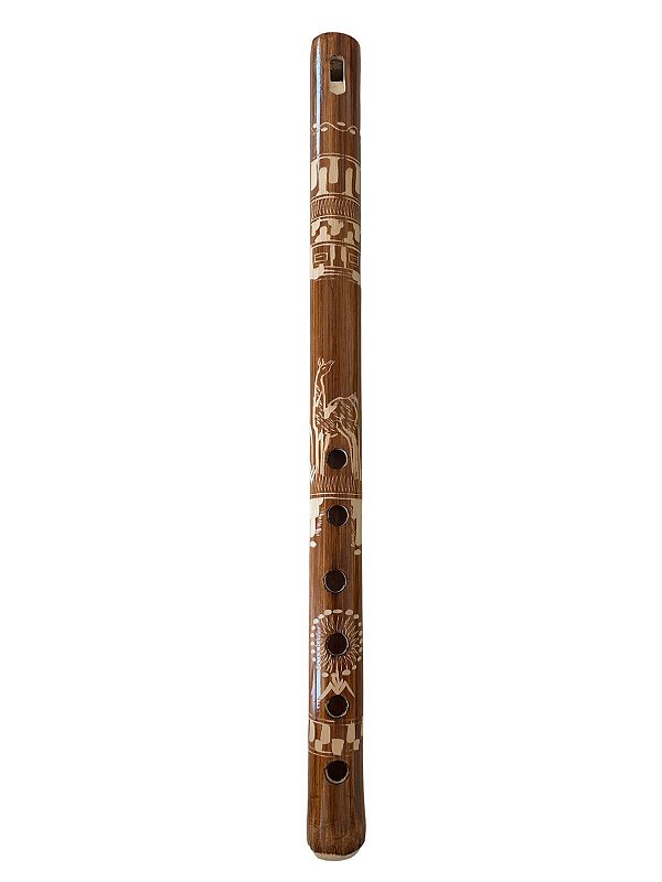 Flauta Bamboo Marrom Grande