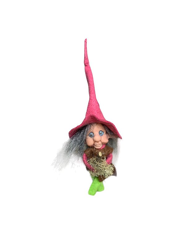 Bruxinha De Pendurar Rosa/Verde
