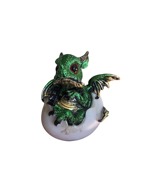 Dragão Bebê Verde no Ovo