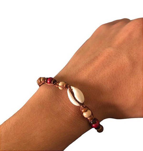 Pulseira Búzios Macramê