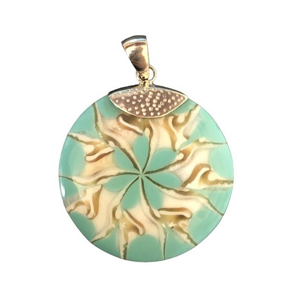 Pingente Madrepérola Verde Água - 3,5cm