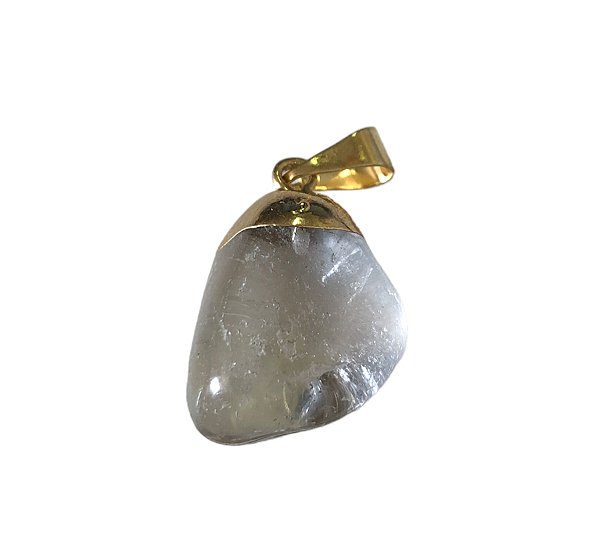 Pingente Cristal Rolado Dourado