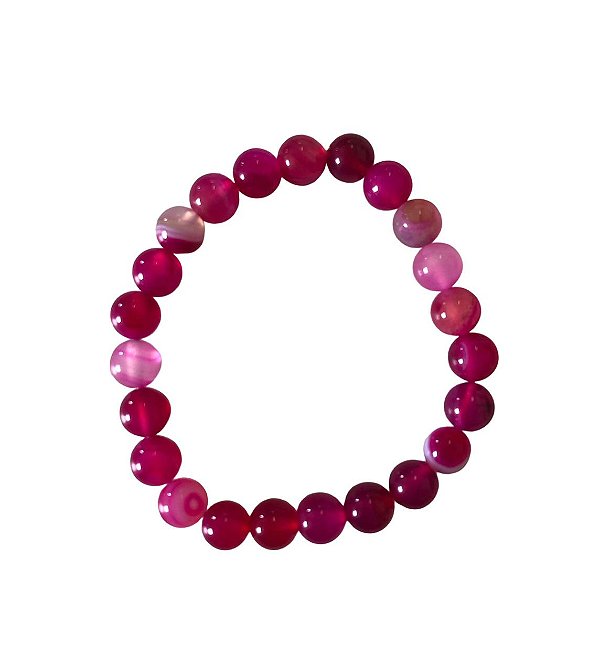 Pulseira Bolinha Ágata Rosa
