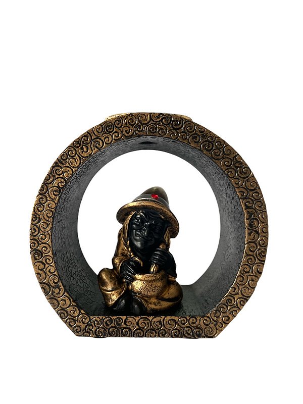 Incensário Cascata e Porta Vela Bruxa Dourado