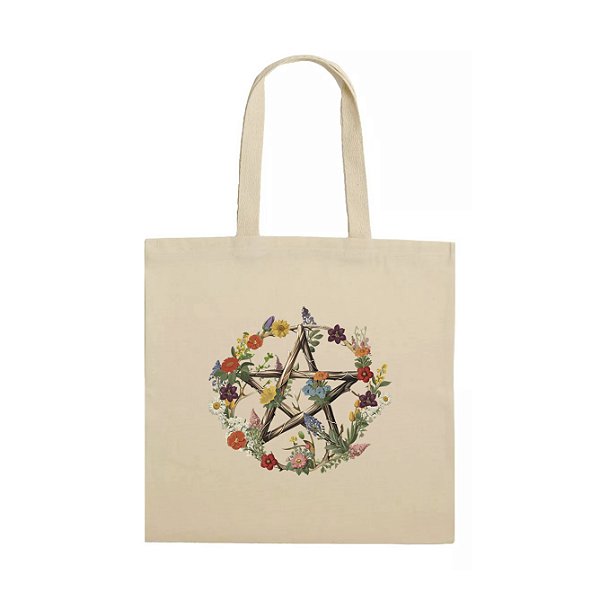 Sacola Ecobag Pentagrama Floral