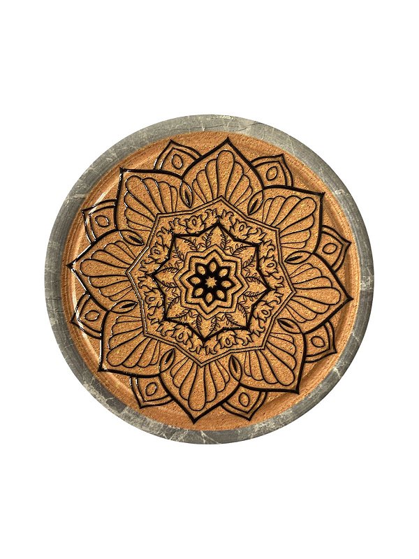 Porta Copos Mandala de Porcelana