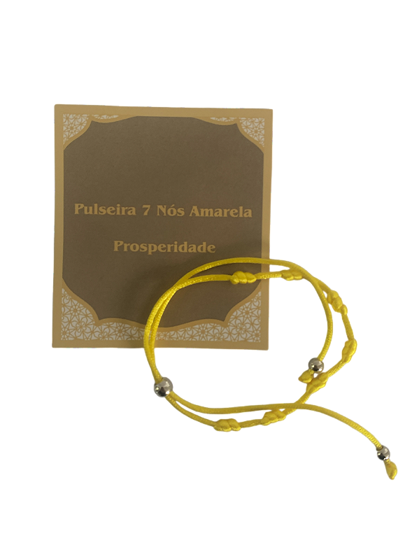 Pulseira Kabbalah 7 Nós Amarela