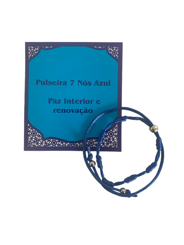 Pulseira Kabbalah 7 Nós Azul