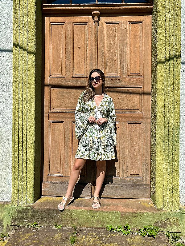 Vestido Lurex Curto - Verde Tamanho M