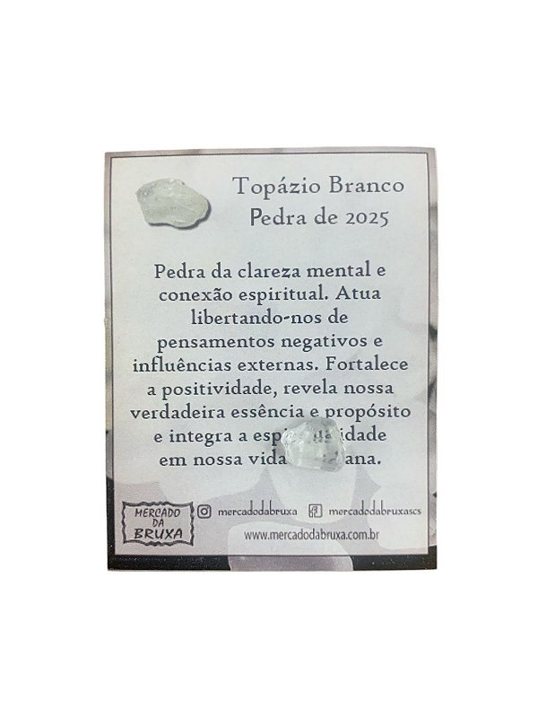 Topázio Branco - Pedra do ano 2025