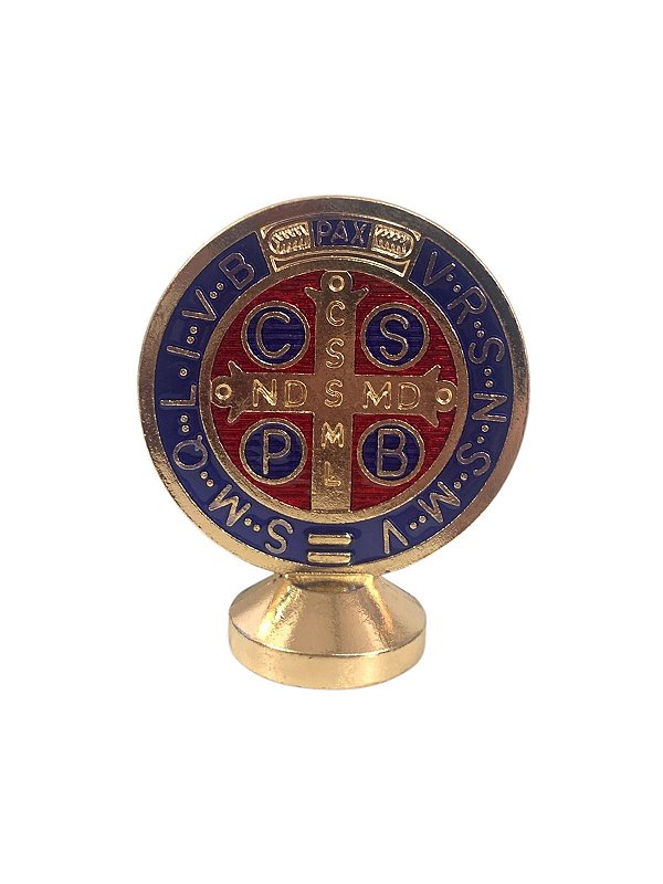 Medalha São Bento de Metal com Base de Apoio 5,5cm