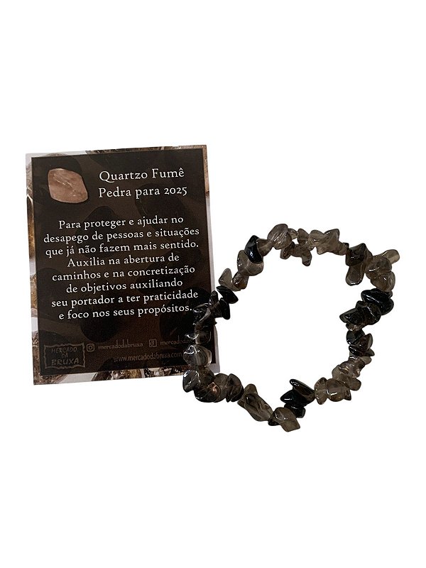 Pulseira Cascalho Quartzo Fumê