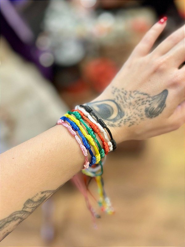 Kit Pulseira Kabbalah 7 Nós