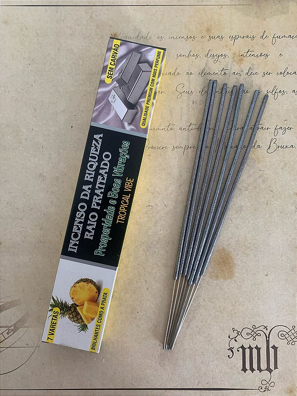 Incenso da Riqueza Raio Prateado Tropical Vibe