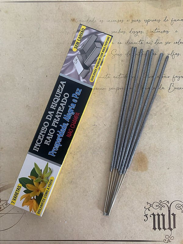 Incenso da Riqueza Raio Prateado Nag Champa