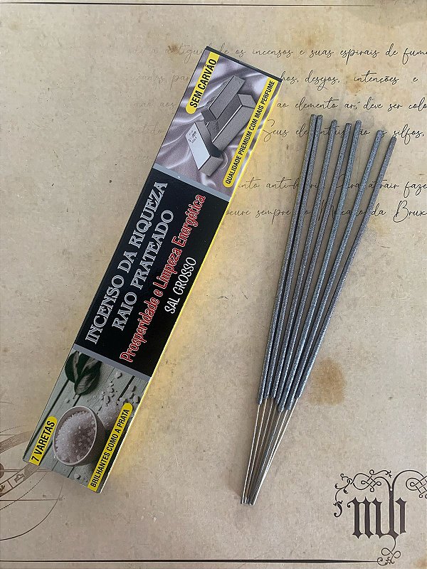 Incenso da Riqueza Raio Prateado Sal Grosso