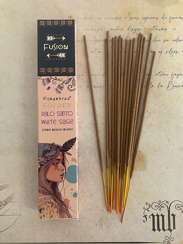 Incenso Fusion Palo Santo Salvia Branca Vijayshree