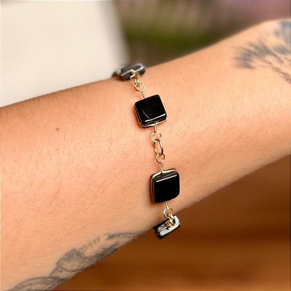 Pulseira Ônix Quadrada