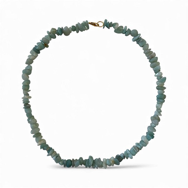 Choker Cascalho Água Marinha
