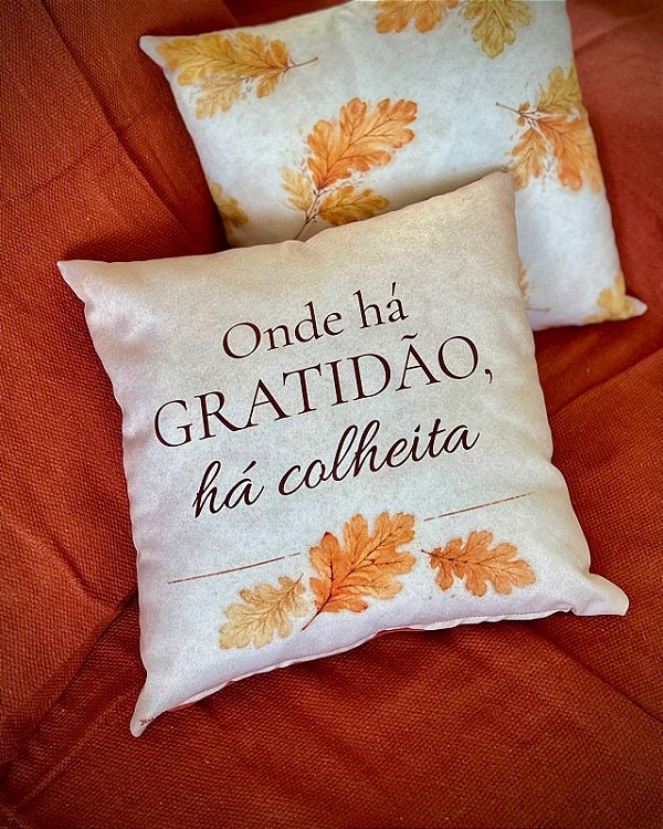 Capa de Almofada Onde Há Gratidão Há Colheita