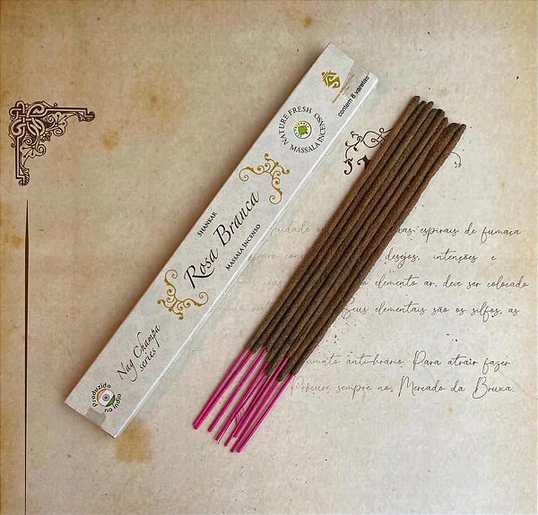 Incenso Rosa Branca Nag Champa