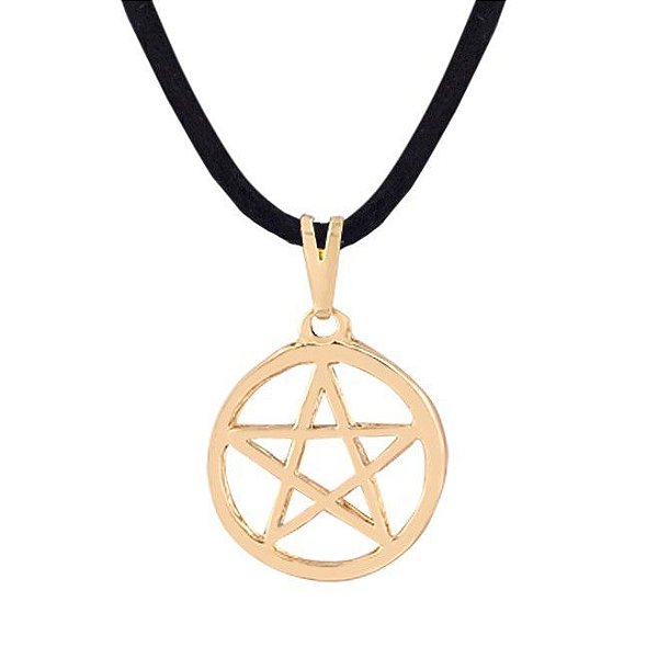 Colar Pentagrama Dourado Pequeno