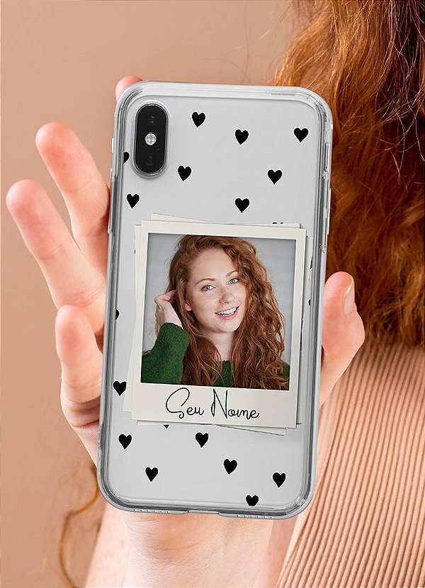 Capinha Foto com Chuva de Corações  | #Personalize º