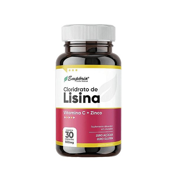 Cloridrato De Lisina - 500mg - 30 Cápsulas