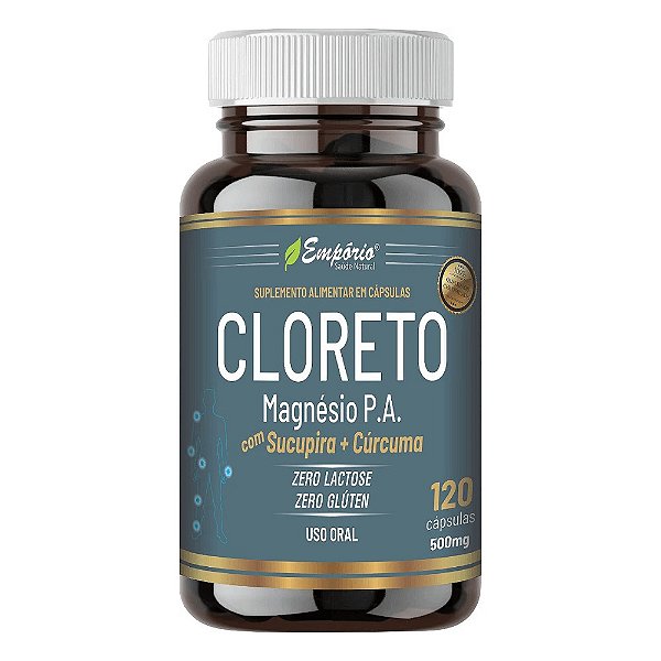 Cloreto De Magnésio + Sucupira + Cúrcuma - 500mg - 120 Cápsulas