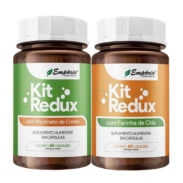 Kit Redux Tratamento 30 Dias - (2 Frascos 500mg - 60 Cápsulas Cada)