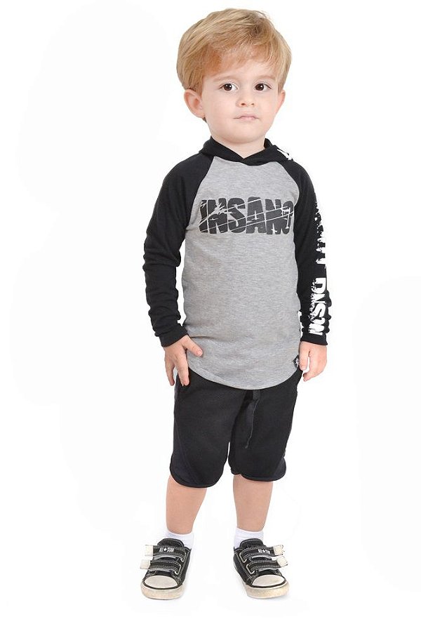 Manga Longa Infantil de Capuz Destroyer