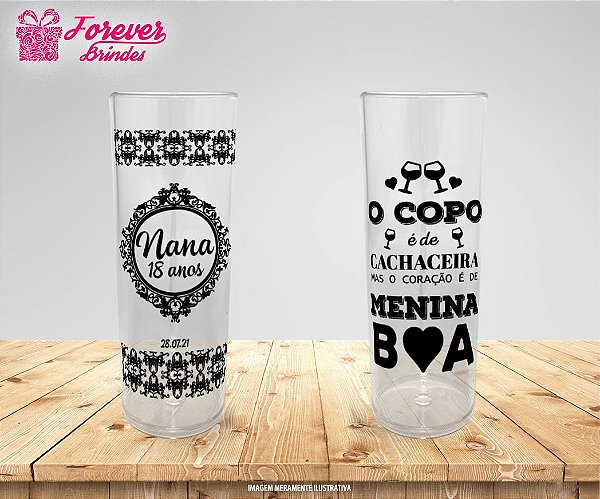 Copo Long Drink Coração Menina Boa