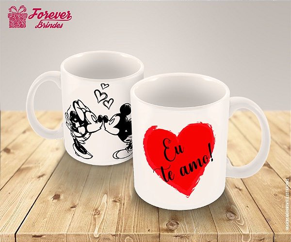 Caneca de Porcelana Mickey e Minnie