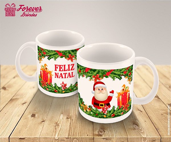 Caneca de Porcelana Personalizada Feliz Natal