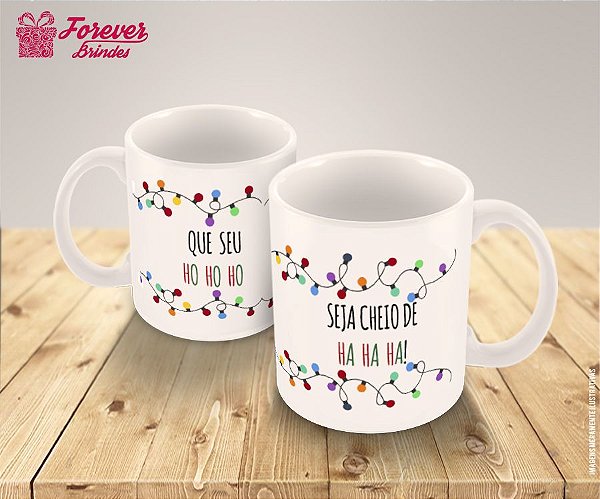 Caneca de Porcelana Personalizada HoHoHo HaHaHa