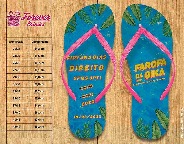 Chinelo Personalizado Farofa da Gika
