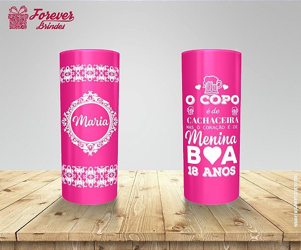 Copo Long Drink 18 Anos Pink